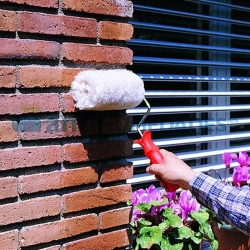 Aplicación de Argen Ag de Idroless en fachada de ladrillo para evitar la aparición de moho, verdín, y microorganismos