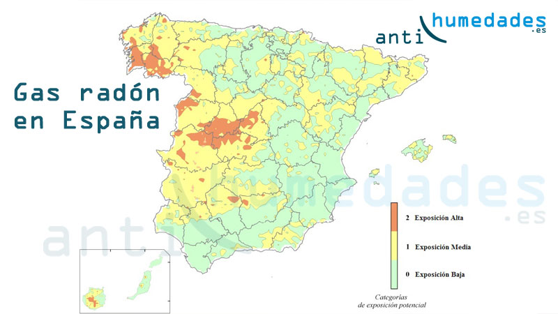 Mapa del Gas Radón en España