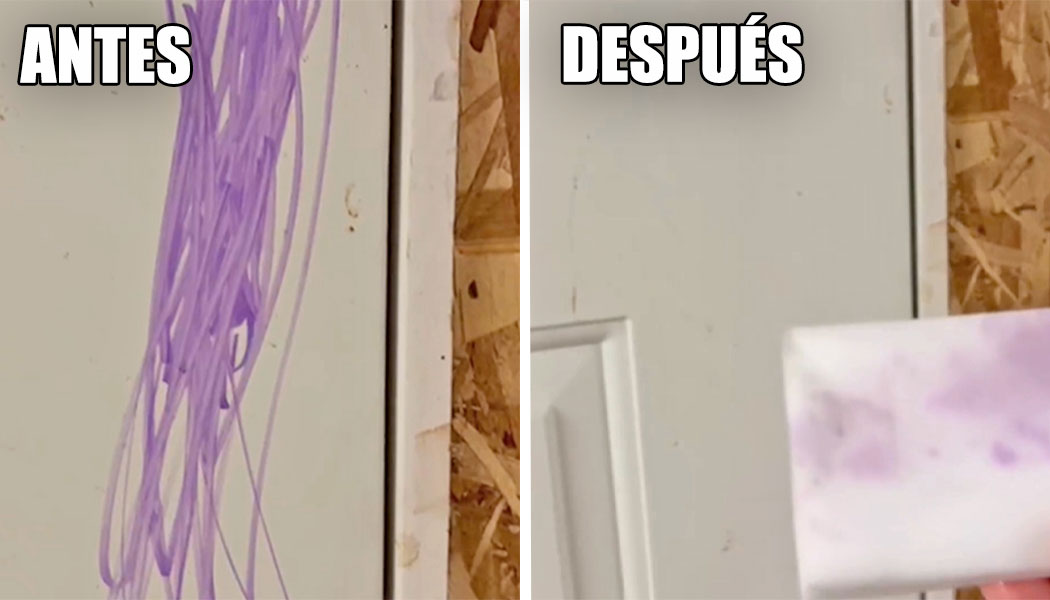Limpieza de manchas de pintadas con esponja mágica de Sopgal